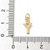 Brass Pave Clear Cubic Zirconia Charms KK-A273-01G-Y-3