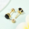 Heart Glass Ear Fake Plugs EJEW-H105-25G-E-4