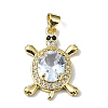 Rack Plating Real 18K Gold Plated Brass Micro Pave Cubic Zirconia Pendants KK-B084-06G-06-1