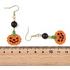 Halloween Glass Seed Beads Woven Dangle Earrings for Women EJEW-MZ00780-5