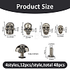 48Pcs Alloy Studs Rivets FIND-FH0011-42B-2