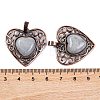 Natural Labradorite Peach Love Heart Pendants G-G158-01-12-3