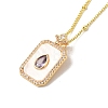 Brass Micro Pave Clear Cubic Zirconia Pendants Necklaces NJEW-K269-02B-G-1