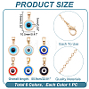 6Pcs 6 Colors Resin Evil Eye Pendant Necklaces Set with Iron Cable Chains NJEW-AR0001-04-2