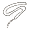 Non-Tarnish Sword Knife 304 Stainless Steel Hollow Scimitar Pendant Necklaces for Women and Men NJEW-F324-10P-2