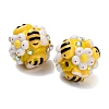 Polymer Clay Rhinestone Beads with Resin X-RESI-Z045-05-2