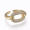 Brass Micro Pave Cubic Zirconia Cuff Rings RJEW-K232-08G-02-2