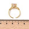 Brass Micro Pave Glass Cuff Rings for Women LS-RJEW-K312-05G-5