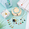 56Pcs 4 Color Glass Pendant Decorations HJEW-GA00044-4