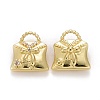 Brass Micro Pave Clear Cubic Zirconia Charms KK-Z024-03G-2