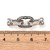 Brass Micro Pave Cubic Zirconia Fold Over Clasps KK-D259-07P-3