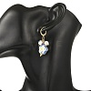 Handmade Porcelain & Non-magnetic Synthetic Hematite & Natural Cultured Freshwater Pearl & Brass & 304 Stainless Steel Leverback Earrings EJEW-JE07318-2