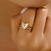Irregular Double Heart 925 Sterling Silver Stackable Finger Rings for Women DW2837-3-2