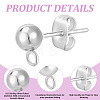 304 Stainless Steel Stud Earring Findings STAS-BBC0008-36A-7