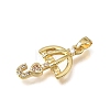Brass Micro Pave Clear Cubic Zirconia Pendants KK-CBAA632-27G-2