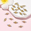 SHEGRACE Brass Pave Cubic Zirconia Oval Connector Charms XGRQ2O407-439C-P-5