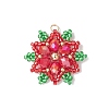 Christmas Glass Seed Beaded Snowflake Pendants PALLOY-MZ00800-1