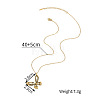 304 Stainless Steel Pave Cubic Zirconia Pendant Necklaces WG0DE03-06-1