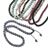 Adjustable Natural Mixed Gemstone Round Beaded Braided Necklaces G-H355-05-2
