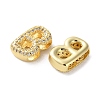 Rack Plating Brass Micro Pave Cubic Zirconia Slide Charms KK-C084-34G-B-2