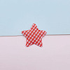 Tartan Pattern Star Shape Sew on Embossed Ornament Accessories PW-WG94219-01-1