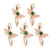 Rack Plating Brass Micro Pave Clear Cubic Zirconia Pendants KK-T060-66A-RS-1