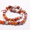 Dyed Natural Agate Faceted Round Beads Strands X-G-E320C-8mm-06-2