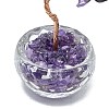 Natural Amethyst Chip Pachira Glabra Display Decorations DJEW-K025-04A-2