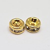 Rack Plating Rondelle Brass Grade A Crystal Rhinestone Spacer Beads RB-D300-G-2