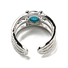 Natural Apatite Adjustable Rings RJEW-K269-10P-09-3