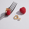 304 Stainless Steel Micro Pave Cubic Zirconia Stud Dangle Earrings EJEW-Z173-01G-4