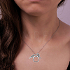 Alloy Wing Parrot Locket Pendant 304 Stainless Steel Cable Chain Necklaces for Women NJEW-DR00034-5
