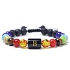 7 Chakra Natural Mixed Gemstone & Lava Rock & Glass Beads Ajustable Bracelets MO5857-2-1
