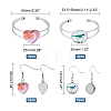 DIY Heart Bangle & Earring Making Finding Kit FIND-FH0003-47-4