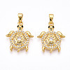 Brass Micro Pave Cubic Zirconia Pendants KK-N257-04G-1