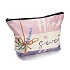 Lavender Printed Linen Storage Zipper Clutch Bags ABAG-Z002-02B-3