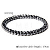 6MM Synthetic Non-magnetic Hematite Faceted Geometric Beaded Stretch Bracelets WGA5C5D-03-2
