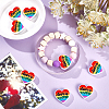 8Pcs Pride Rainbow Theme Food Grade Eco-Friendly Silicone Beads SIL-CA0001-34-4