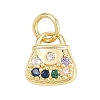 Brass Micro Pave Clear Cubic Zirconia Charms LS-KK-F938-03G-1