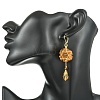 304 Stainless Steel Leverback Dangle Earrings EJEW-MZ00734-02-3