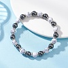 Non-Magnetic Synthetic Hematite & Howlite Beads Stretch Bracelets for Women BJEW-JB12830-1