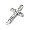 304 Stainless Steel Crystal Rhinestone Connector Charms STAS-Z065-02P-02-2