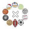 DIY 10Pcs Ball Theme Coasters Diamond Art Painting Kit with Holder PW-WGF421A-01-5