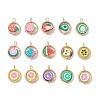 Handmade Polymer Clay with CCB Plastic Bead Frames Pendants PALLOY-JF04753-1
