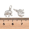 Brass Micro Pave Clear Cubic Zirconia Charms KK-H292-56B-P-3