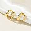 C-Shaped with Star Brass Micro Pave Clear Cubic Zirconia Cuff Earrings EJEW-L316-01G-12-2
