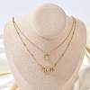 Mother's Day Double Layer 304 Stainless Steel Pave Clear Cubic Zirconia Word Mom Heart Pendant Necklaces for Women NJEW-L015-02G-3
