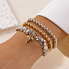 3Pcs 3 Styles Alloy & CCB Plastic Nuggets Beads Charm Bracelets & Stretch Bracelets for Women FS-WG5DF6F-04-1