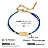 304 Stainless Steel Oval with Hollow Heart Link Polyester Cord 2-Strand Bracelets for Women WGD95DC-01-1