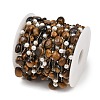 Natural Tiger Eye Nuggets & 316 Stainless Steel Handmade Link Chains CHS-K021-14G-07-2